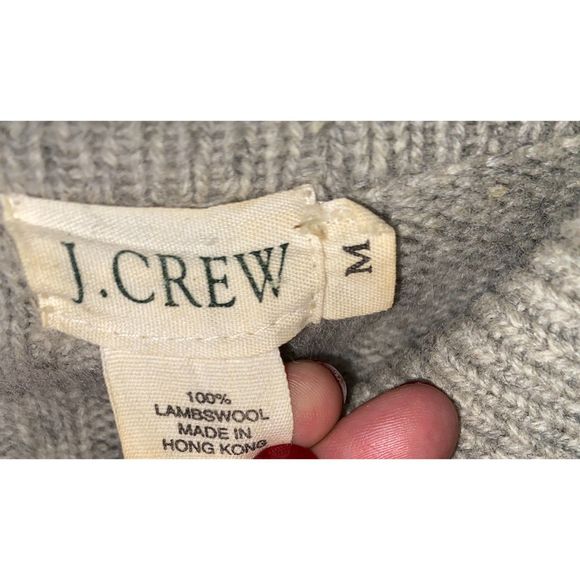 J Crew 100% Lambswool Grey Cardigan Sweater - Picture 3 of 3